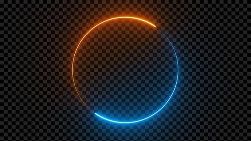 Blue & Golden Circle Neon Frame Loop V15