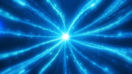 Dynamic Blue Light Streaks Hyperspace Background Animation