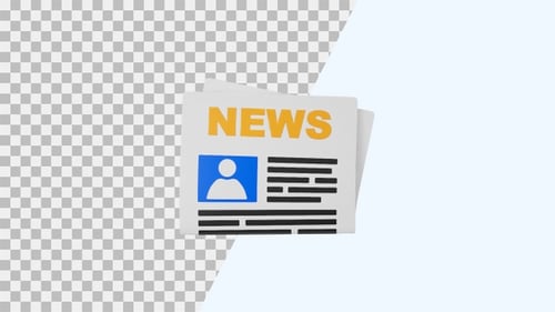 3D Animated Modern News Icon for Digital Media