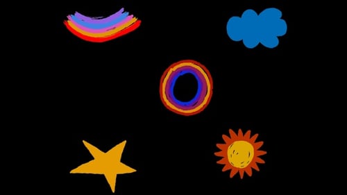 Hand Drawn Decorative Doodles Animation Pack | Stars Sun Elements with Alpha Channel