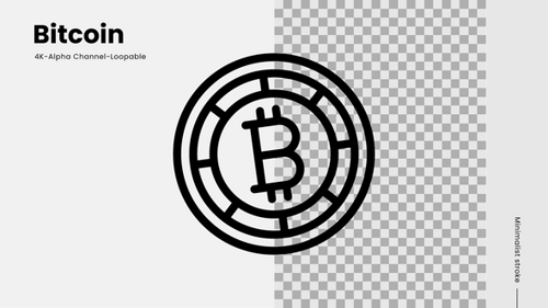 Minimalist Bitcoin Cryptocurrency Symbol Loop Animation