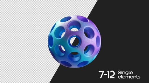 Abstract 3D Sphere with Dynamic Color Rotation Loop