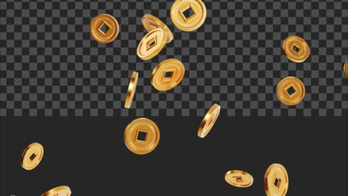 Vertical Chinese Coin Falling