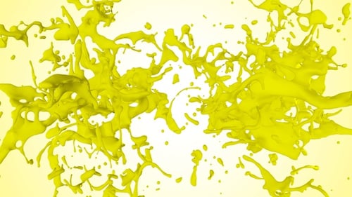 Vibrant Yellow Liquid Paint Splash Reveal