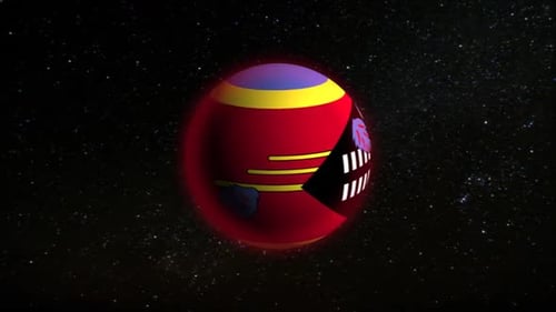 Rotating Eswatini Flag Sphere Animation on Starry Space Background