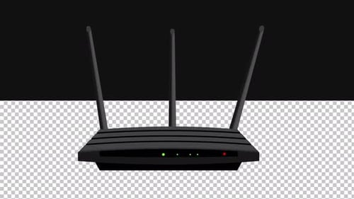 Animated WIFI Router | Alpha Channel