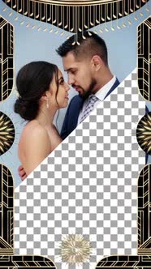 Elegant Golden Art Deco Vertical Frame Animation