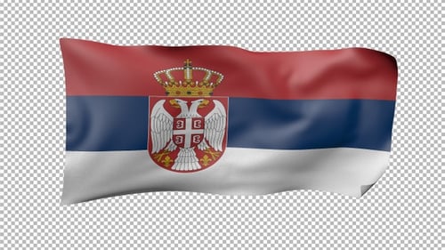 Realistic Waving Serbian Flag Animation