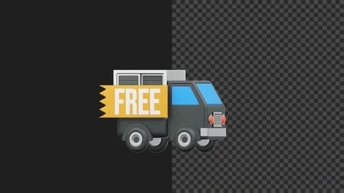 4K stilisierte 3D-Transportservice-Animation mit kostenlosem Versand