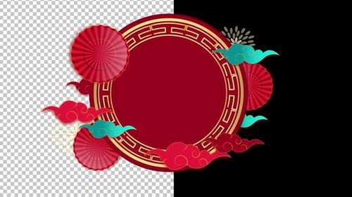 Lunar New Year Decorative Frame with Traditional Ornaments