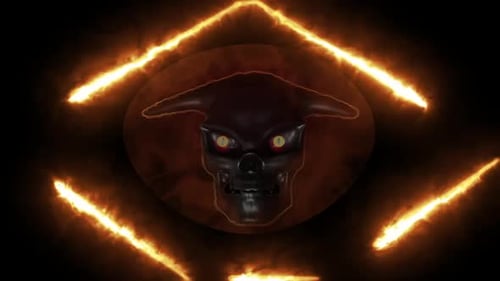 Skull Animation with Fiery Pentagram Effects 4