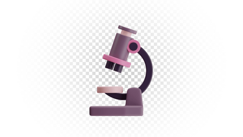 3D Microscope Illustration for Science Laboratory and Medical Research