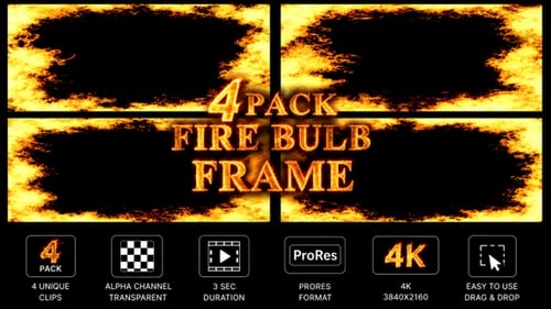 Pack of 4 Fire Bulb Frame