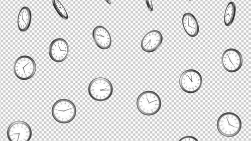 Loopable Falling Clocks auf Alpha-Kanal, Paket (3 Videos enthalten)