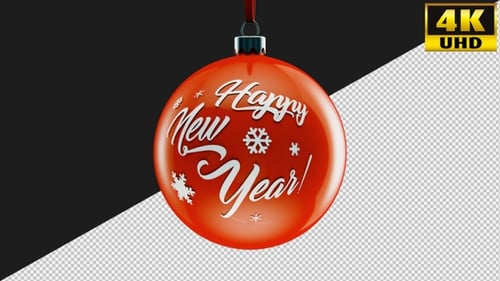 Glossy Red Christmas and New Year Bauble Title Reveals