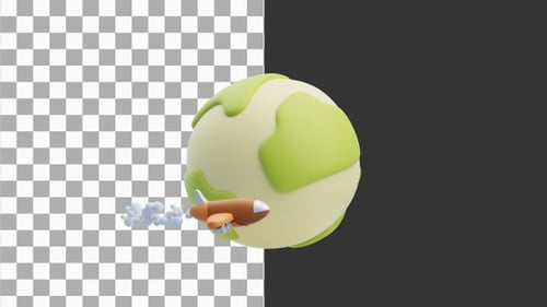 3D Animation of World Tour Exploring Diverse Cultures and Landscapes | Alpha Channel