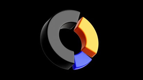 Modern 3D Donut Chart Animation with Separating Segments