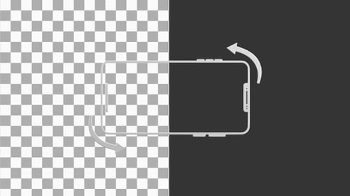 Animação 3D do modo paisagem de rotação do telefone | Alpha Channel