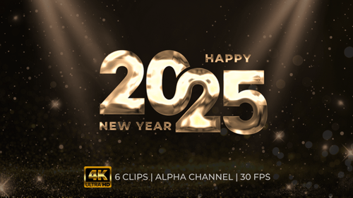 Happy New Year 2025 Text Animation