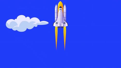 Rakete steigt am Himmel auf — Alpha