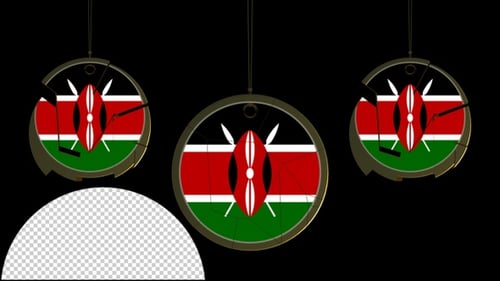 Shattering Circular Kenyan Flag Reveal Animation