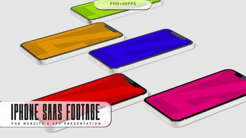 Phone Mockup Metallic Edge Mobile Footage 04