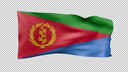 Eritrea National Flag Waving in Realistic Animation