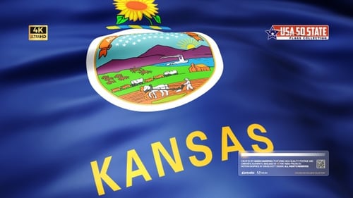 Realistic Waving Kansas State Flag Animation