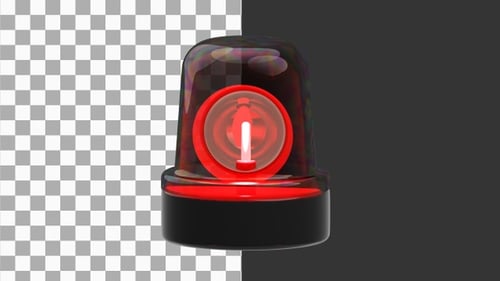 Animação 3D do pisca-pisca de alarme de emergência | Alpha Channel