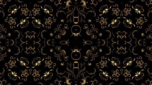 Elegant Gold Ornamental Pattern Seamless Loop Background