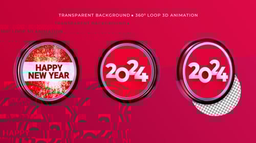 Frohes neues Jahr 2024 Abzeichen
