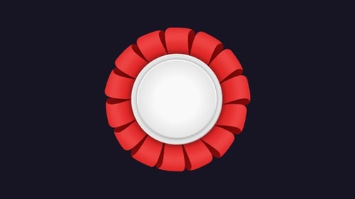 Badge élégant en ruban rouge