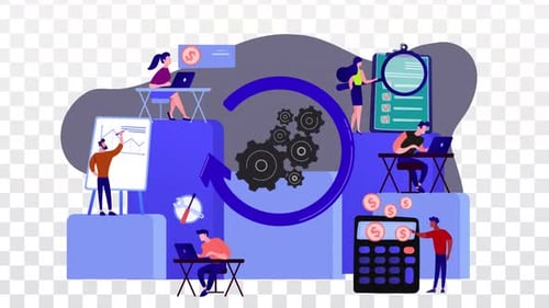 Office Teamwork Cartoon Animation