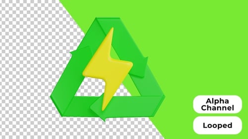 3D Animated Renewable Energy | Bio Energy | Alpha Channel
