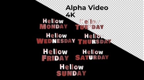 Animated 3D Metallic 'Hellow' Text for Days of the Week