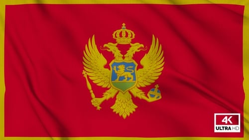 Montenegro Flag Waving Slowly Looped