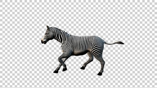 Zebra Galloping Side View