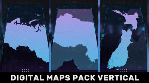 Paquete de mapas digitales vertical