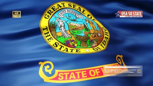 Realistic Great Seal of Idaho Waving Flag Motion Graphic