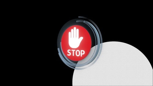 3d Glass Stop Icon
