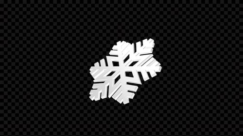 Rotating White Snowflake Animation for Winter Holidays
