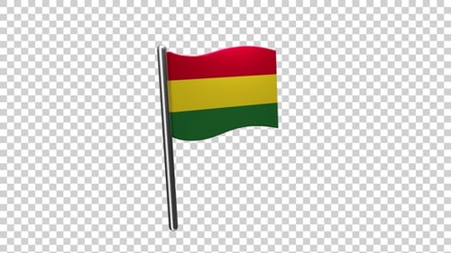 3D Animated Bolivia Flag Waving with Alpha Channel
