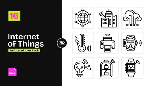 Animiertes Icon-Paket für das Internet der Dinge