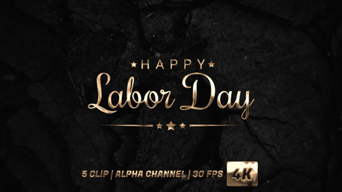 Happy Labor Day Text Animation