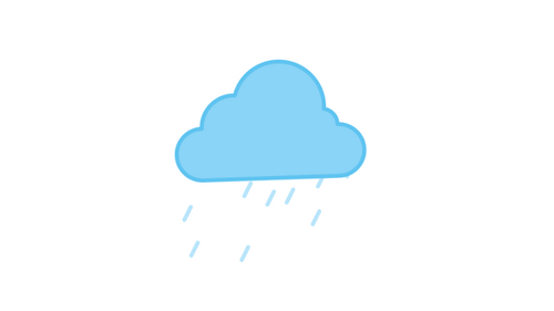 Flat Design Animated Rain Cloud Icon