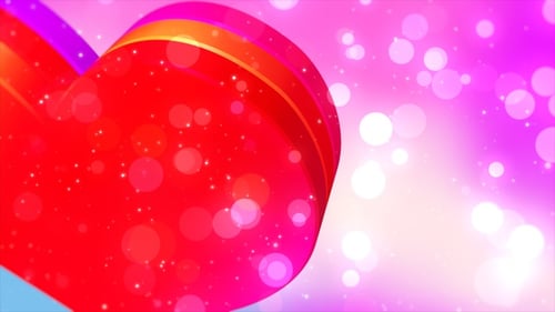 Colorful Heart And Blurred Particle Bokeh Background Loop V2
