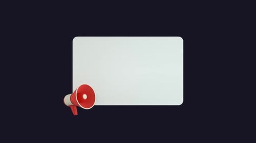 3D Megaphone and Blank Board Announcement Reveal