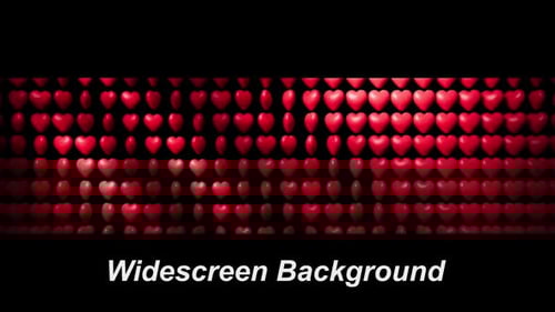 Animated Rotating Red Hearts Loop Background