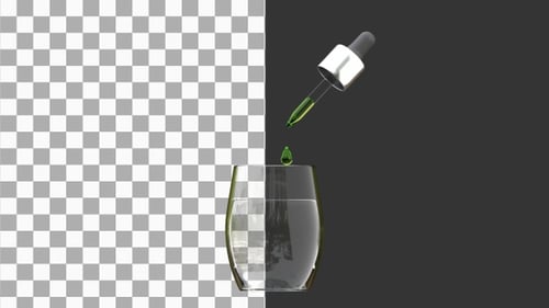 Animação 3D de água com clorofila líquida | Alpha Channel