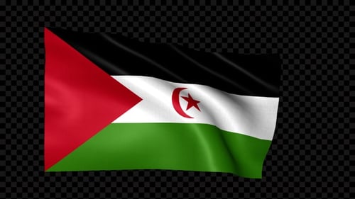 Waving Western Sahara National Flag Loop Animation